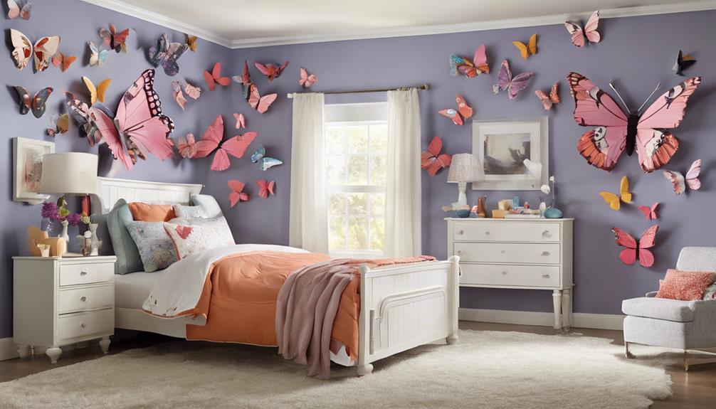 bedroom butterfly wall decor