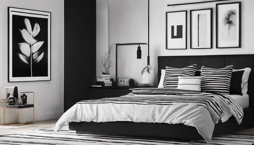 black and white bedrooms