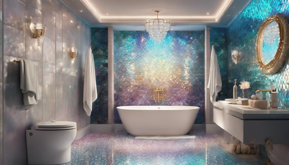 mermaid inspired mosaic bathroom tiles