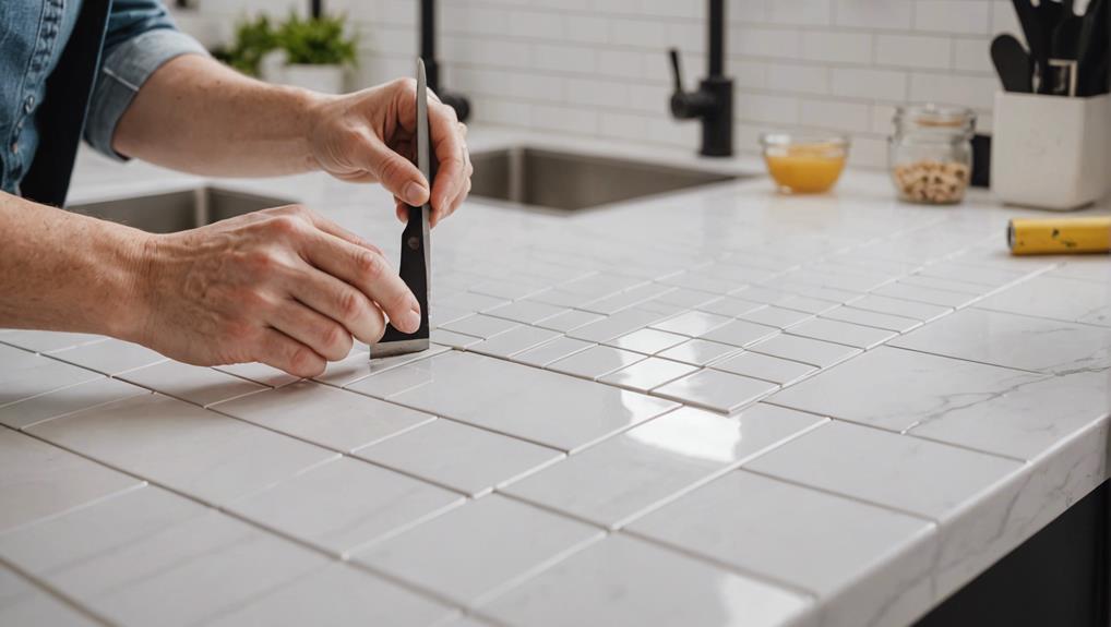 arranging floor tiles carefully