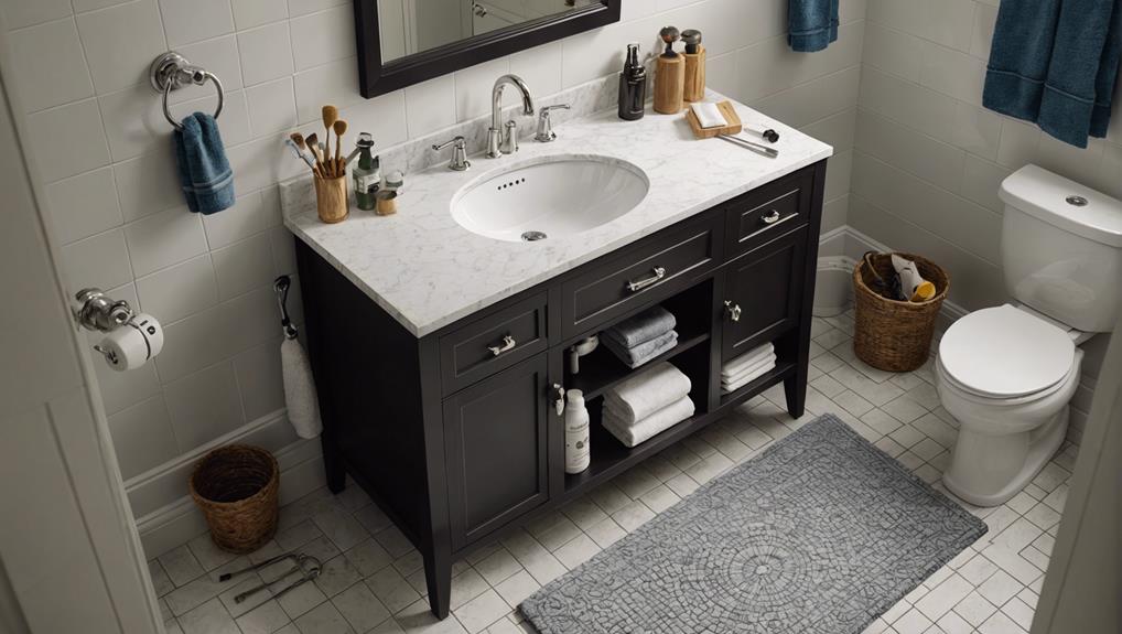 bathroom vanity drain height