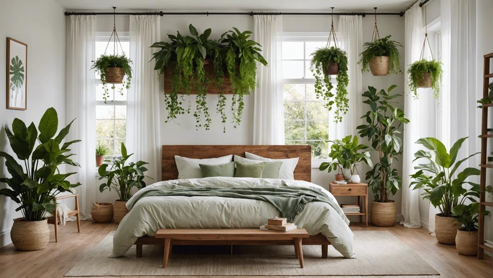 bedroom plant wall design