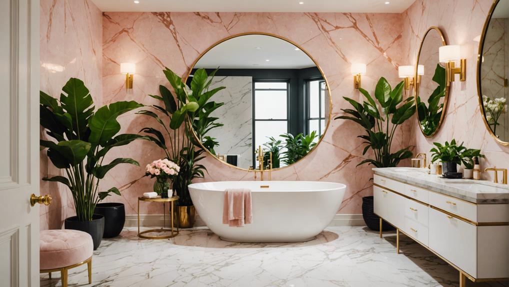 chic pink marble bathroom