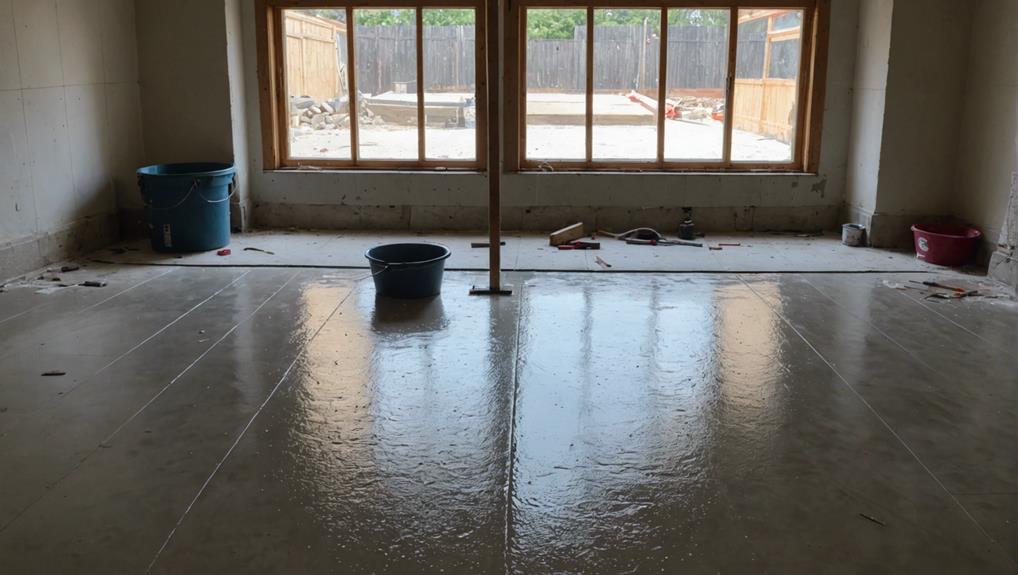 concrete bathroom floor installation