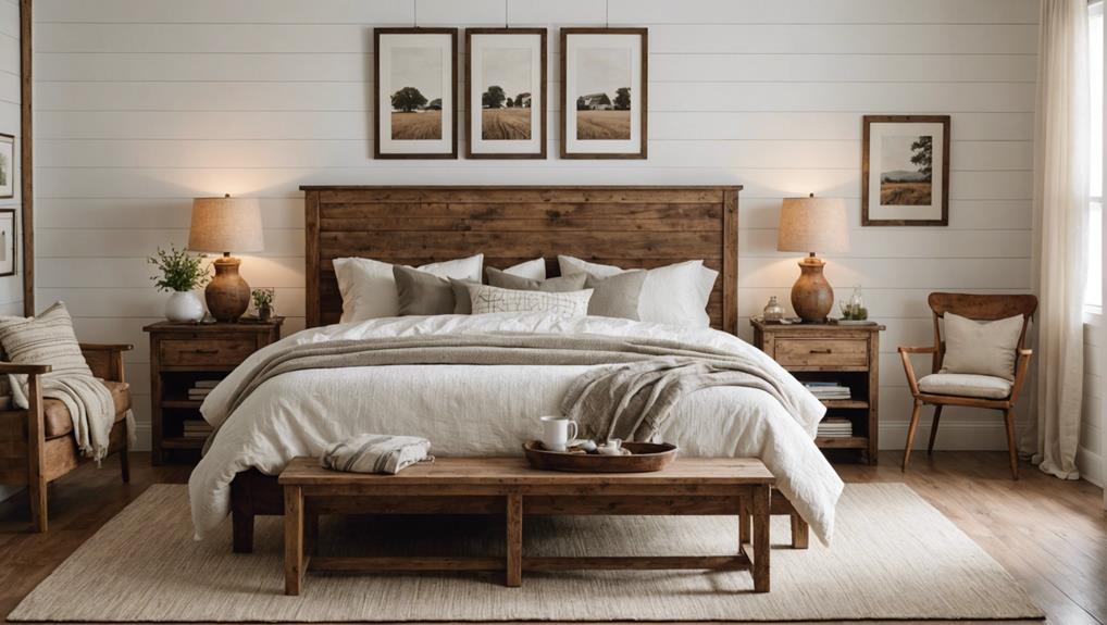 cozy farmhouse shiplap bedroom