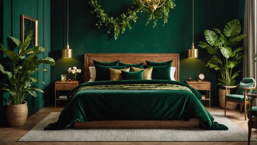 dark forest green bedroom