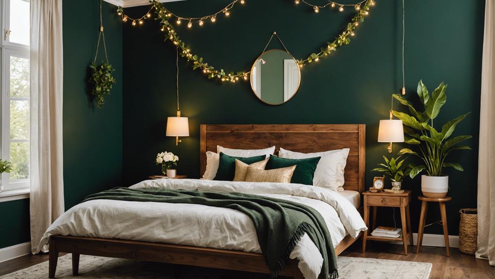 dark green bedroom decor