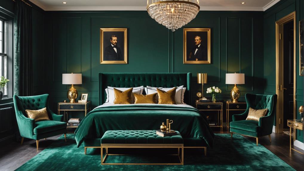 dark green bedroom design