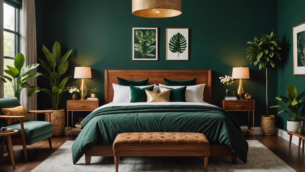 dark green bedroom walls