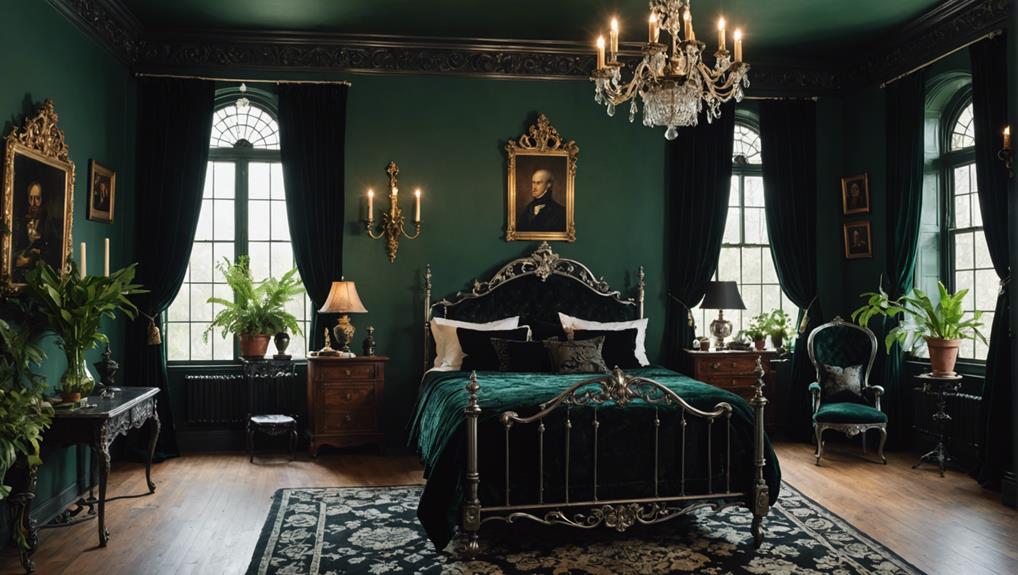 dark green gothic decor