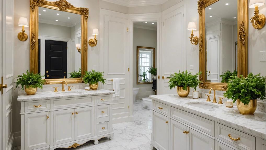 glamorous white gold bathroom