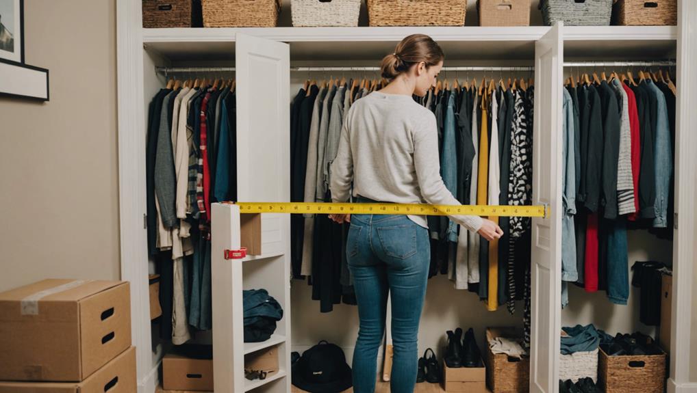 measure the closet space