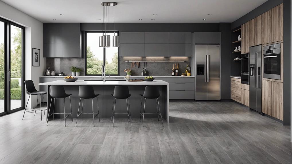 modern grey kitchen flooring