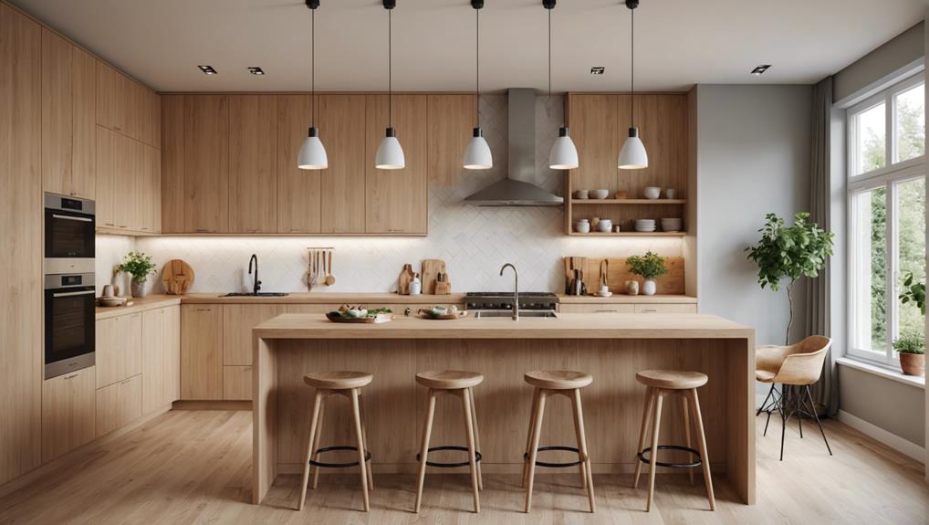 modern kitchen with wood accents