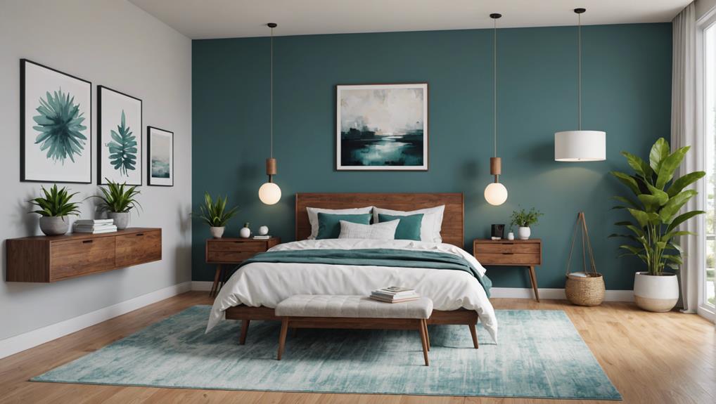 modern teal bedroom design