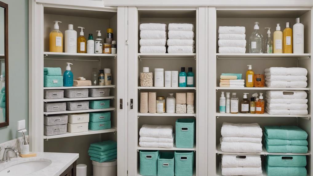 organize bathroom closet efficiently