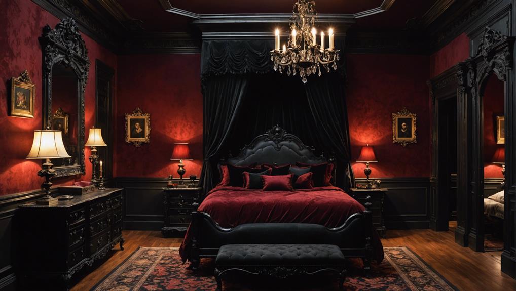 red gothic bedroom design