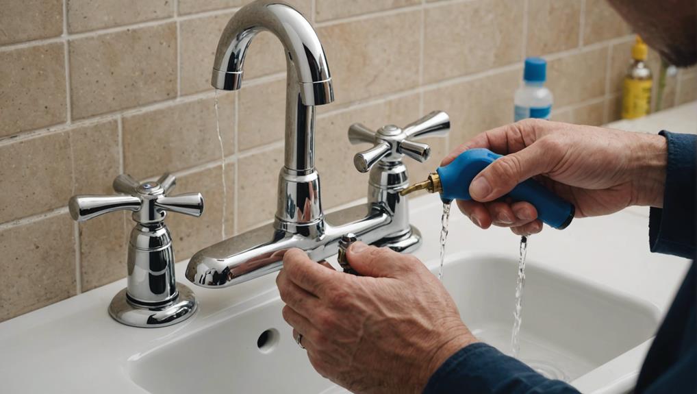 repairing leaking bathroom faucet