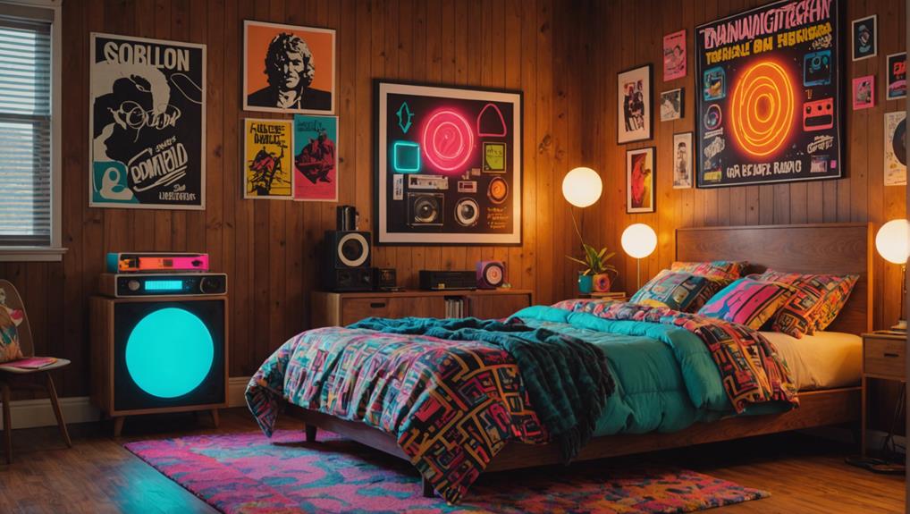 retro 80s bedroom design