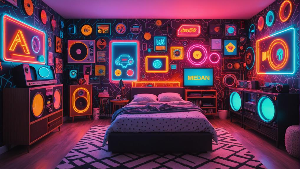 retro 80s bedroom design