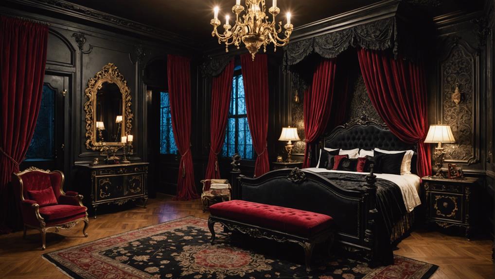 romantic gothic black bedroom