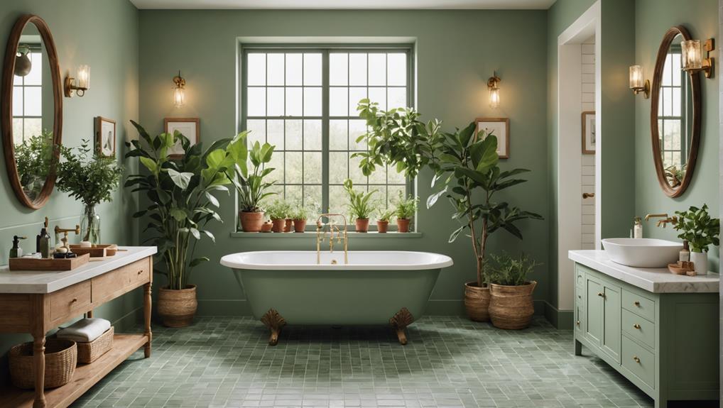 sage green bathroom design