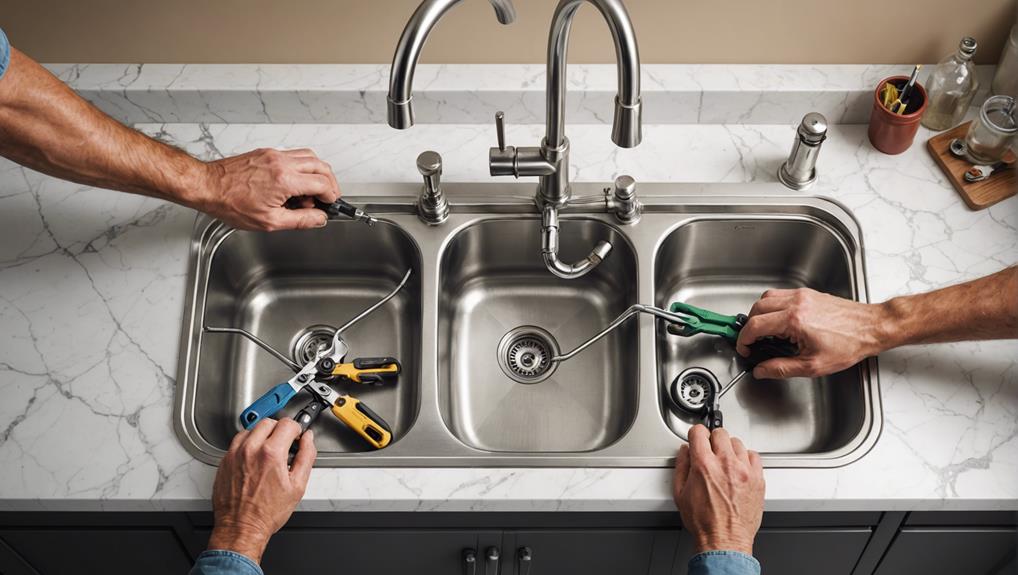 setting up double sinks