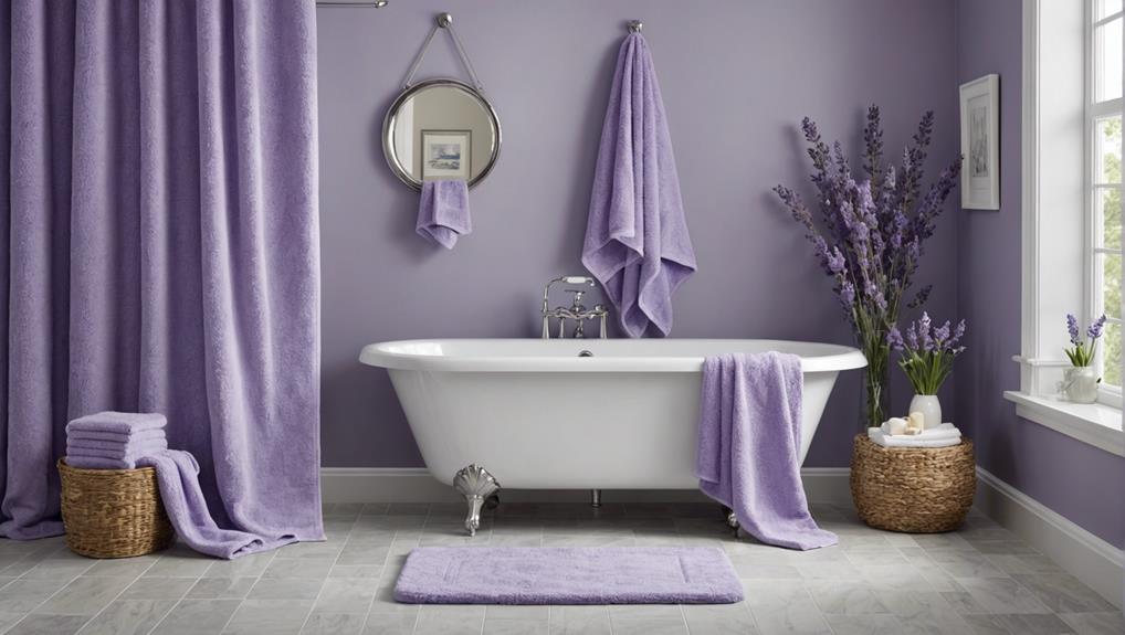 soft purple textiles abound