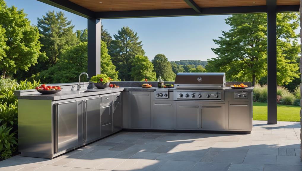 stainless steel outdoor kitchen