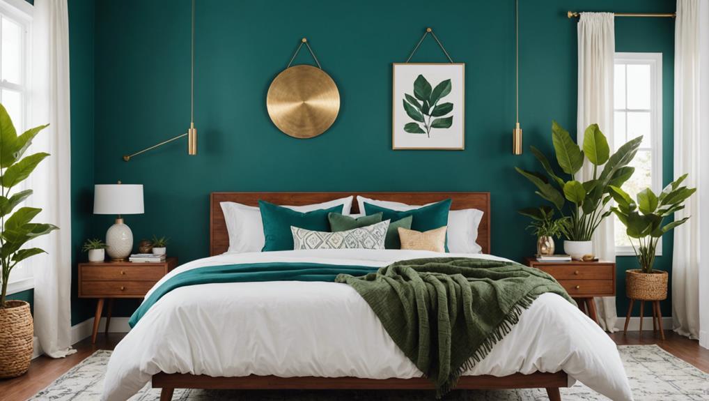 teal accent wall decor