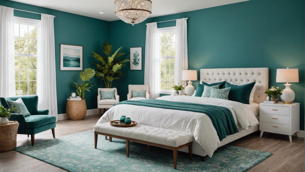 teal and white decor