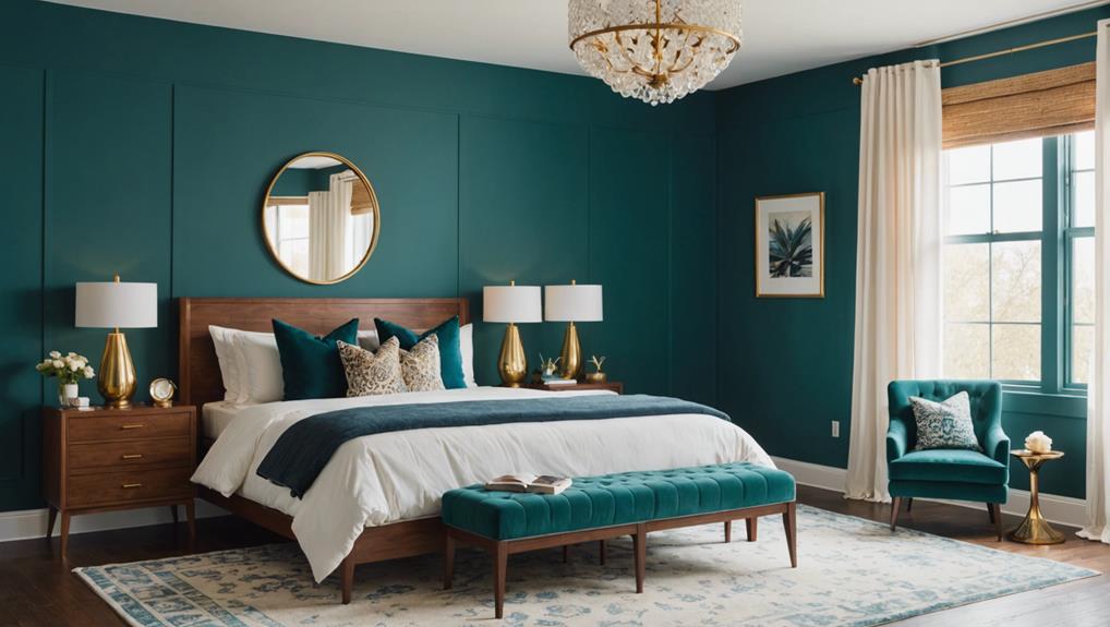 teal wall bedroom design