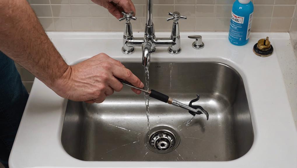 unclogging a clogged drain