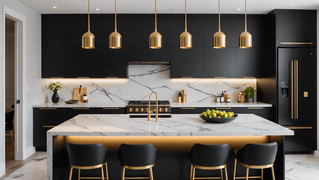 black and gold kitchen