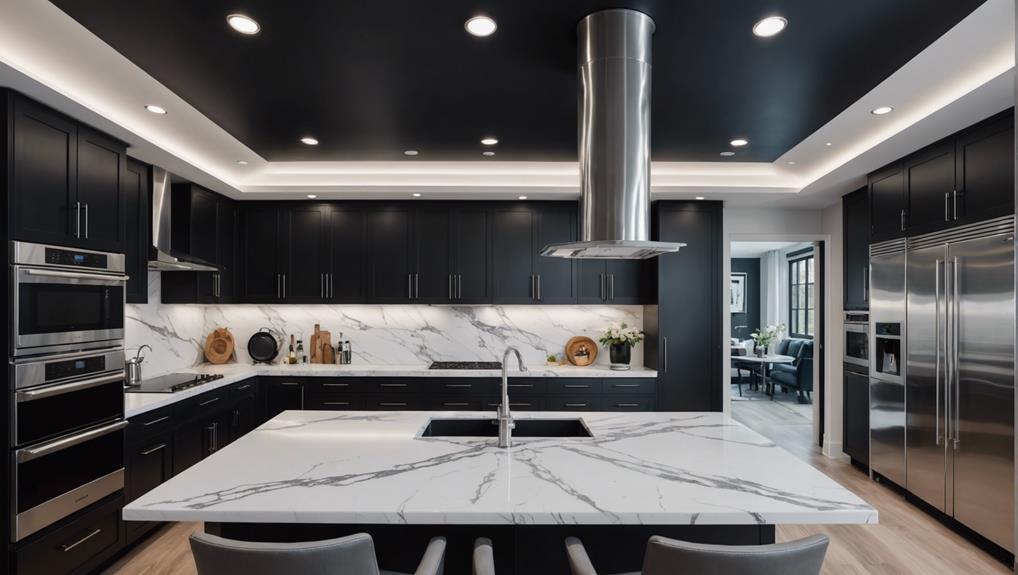 black kitchen ceiling design