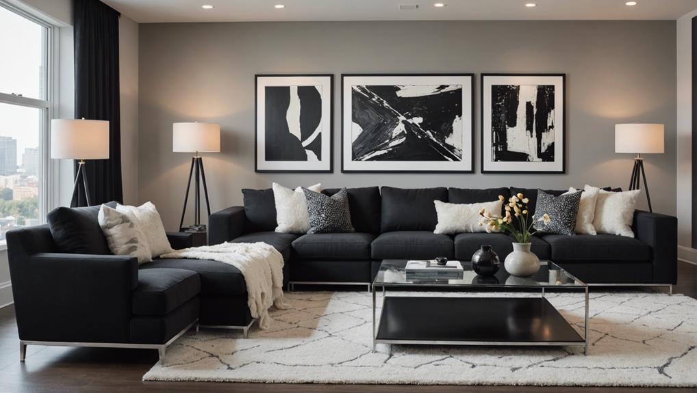 black sectional living room