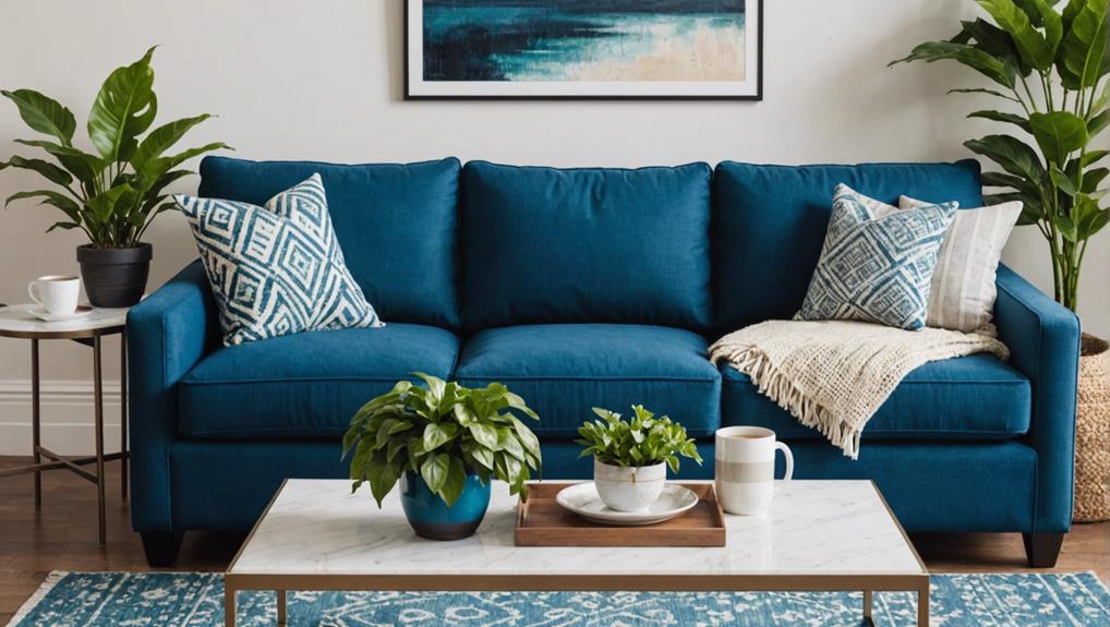 blue couches styling tips