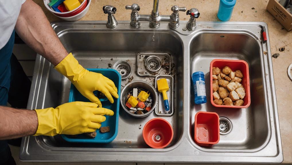 clogged sink with disposal