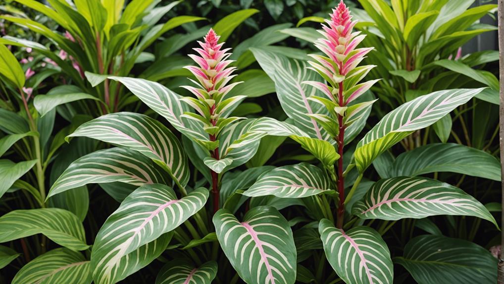 colorful tropical plant leaves