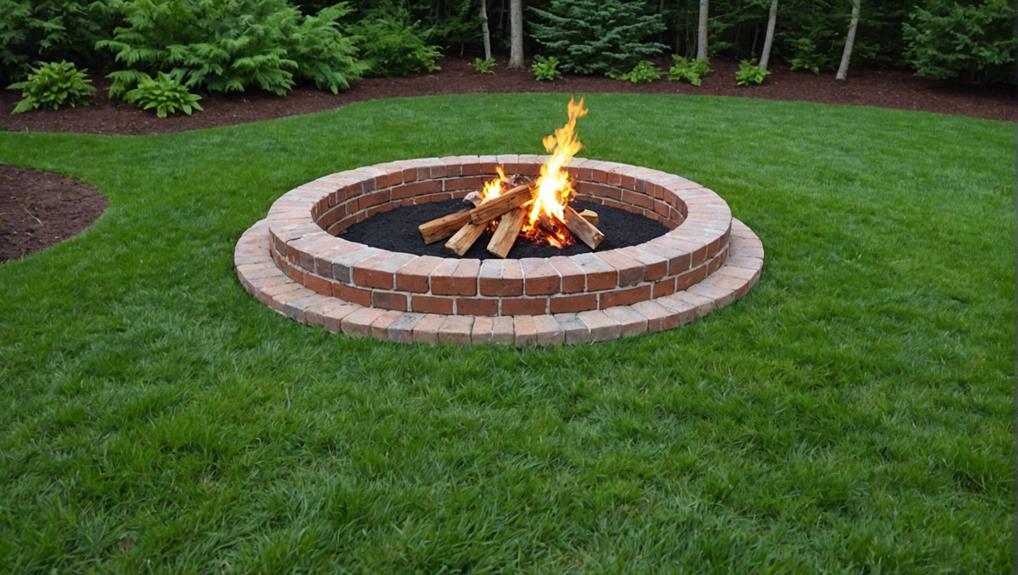 constructing a brick fire pit