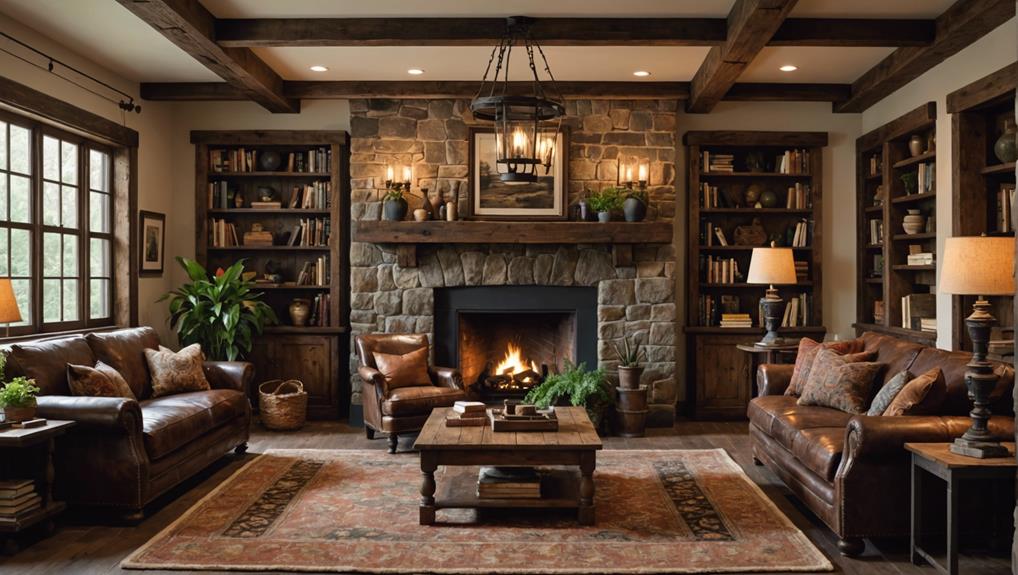 dark rustic living room