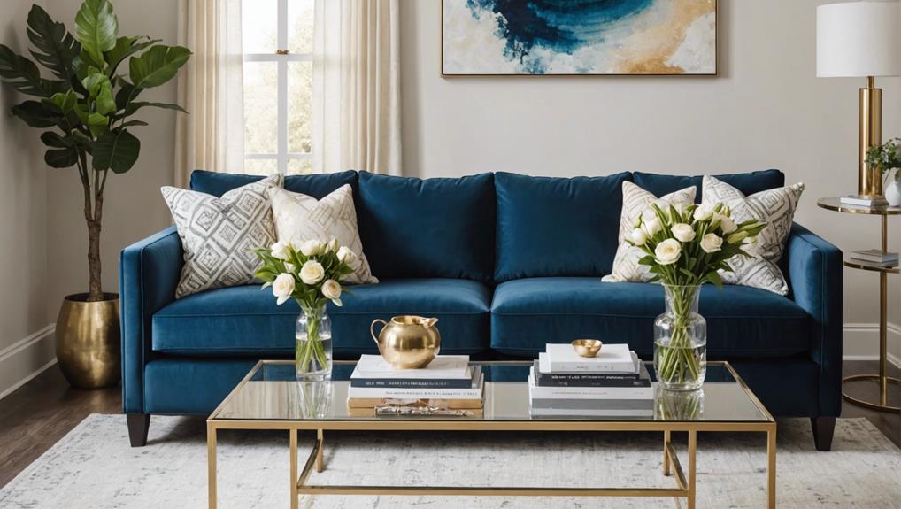 decorating with blue couches