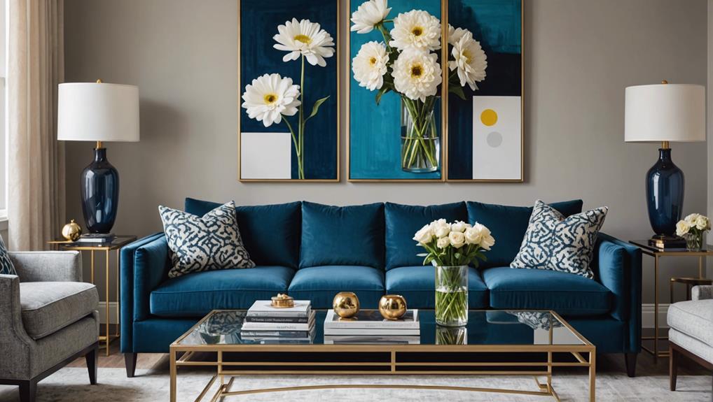 decorating with blue couches