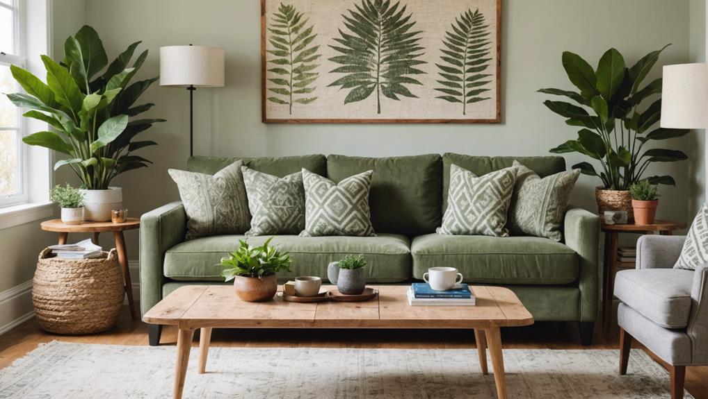 designing a sage green living room