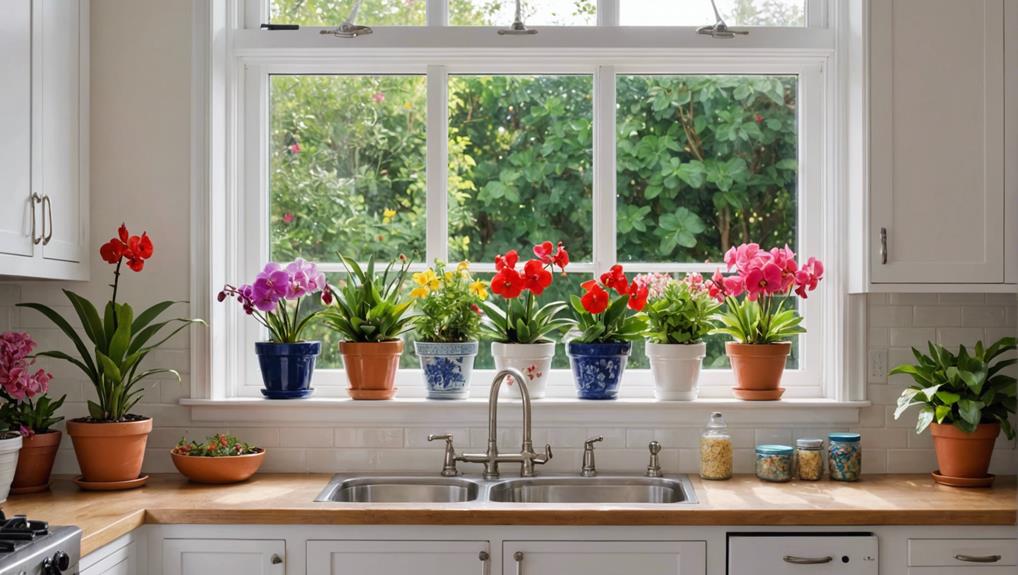 display vibrant potted plants