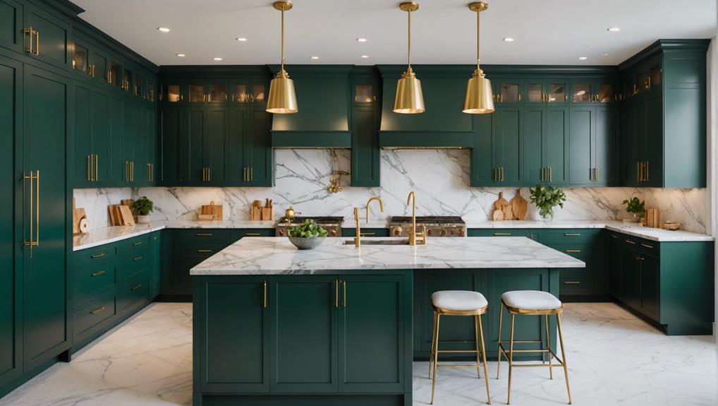 elegant kitchens with green