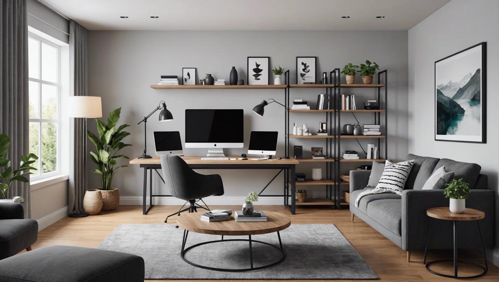 futuristic living room desks