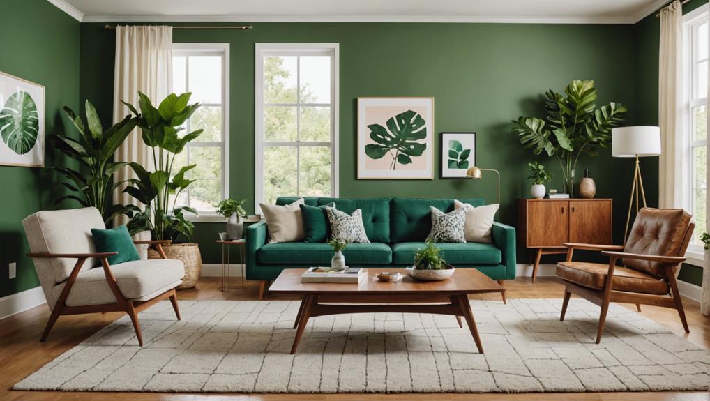 green accent wall design