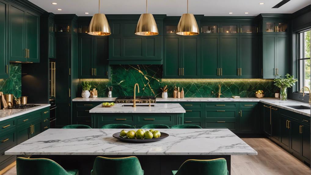 green marble kitchen design