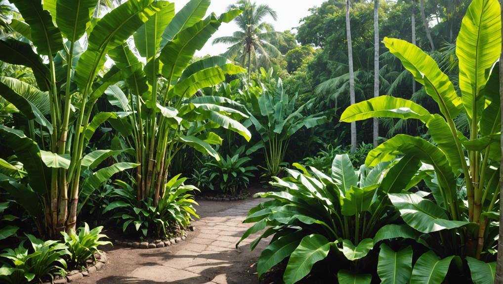 growing banana leaf trees